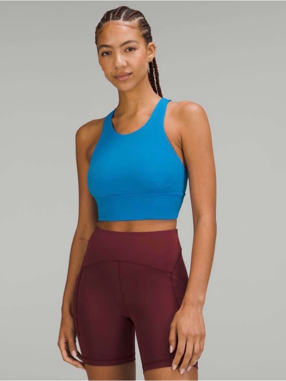 Lululemon Wunder Train Longline Bra Medium Support Sz 6 Poolside Blue